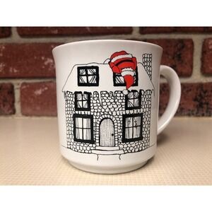 Santa Peeking In House Coffee Mug Windows Recycled Paper Products Holiday Gift